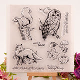 Owl fox bird Transparent rubber Stamp/forest animals clear Planner Stamp/cute stamp/Rubber transparent clear stamp