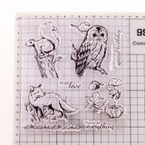 Owl fox bird Transparent rubber Stamp/forest animals clear Planner Stamp/cute stamp/Rubber transparent clear stamp