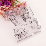 Owl fox bird Transparent rubber Stamp/forest animals clear Planner Stamp/cute stamp/Rubber transparent clear stamp