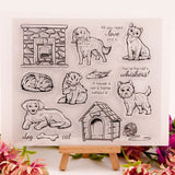 Pet dog cat Transparent rubber Stamp/dog house  Stamps/ puppy stamps/ junk journal decor/scrap booking stamp