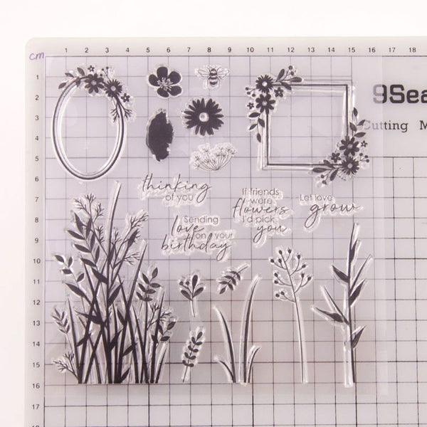 Wildflower Clear Rubber Stamp/herb Clear Stamp/grass transparent clear stamp/beautiful leaves  clear stamp