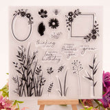 Wildflower Clear Rubber Stamp/herb Clear Stamp/grass transparent clear stamp/beautiful leaves  clear stamp