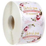 Thank You for Supporting My Business Label /pink floral thank you roll /modern business stickers/ gift wrapping stickers 1 inch 500pcs