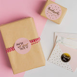 500PCS 1inch handmade with love stickers heart pink gold foiled  Sticker Business Stickers