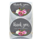 500PCS 1inch Thank You for your Business Stickers grey flower Sticker Business Stickers
