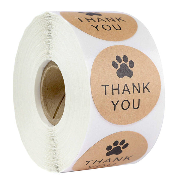 Thank you stickers paw/dog food stickers / pet business supplies/  packaging stickers labels supplies 500pcs