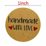 Handmade with love stickers, bakery stickers, packaging stickers labels, handmade packaging supplies, business stickers