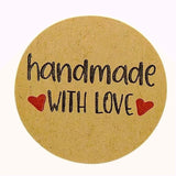 Handmade with love stickers, bakery stickers, packaging stickers labels, handmade packaging supplies, business stickers