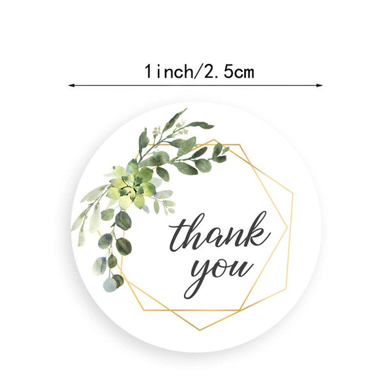 Wedding thank you stickers favor box stickers, botanical thank you sticker,  hexagon thank you label, gift packaging stickers