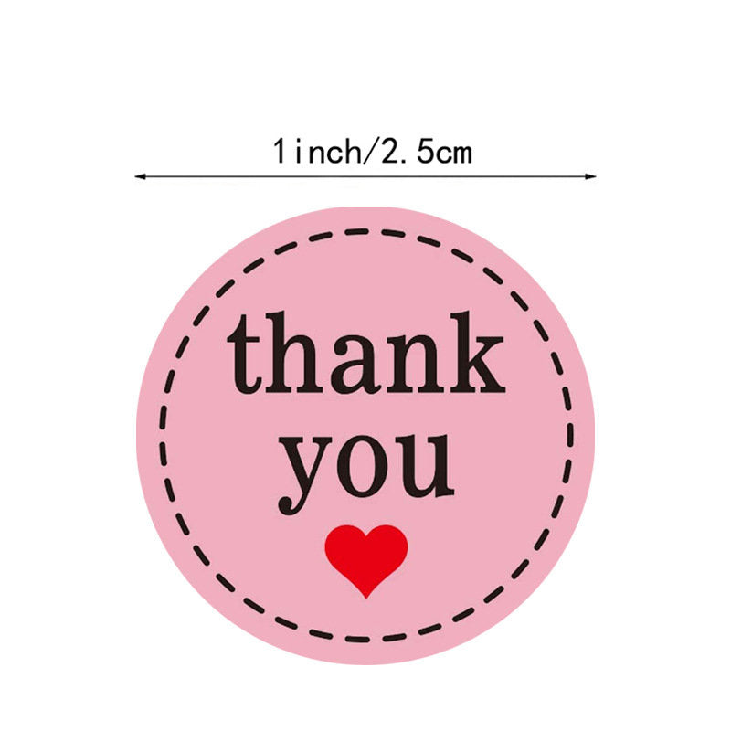 Thank You stickers Business Label /pink heart packaging label/online business stickers/ gift wrapping stickers 1 inch 500pc