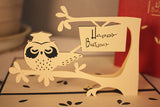 Owl For Birthday day ,POP UP
