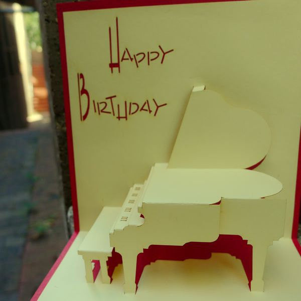 Birthday piano,POP UP CARD