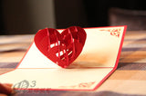 3D heart  in Pop up card