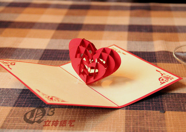 3D heart  in Pop up card