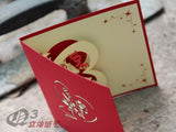 Valentine card Magpies with love  in Pop up card 3d card