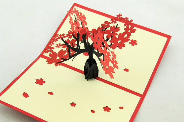 cherry blossom in pop up card