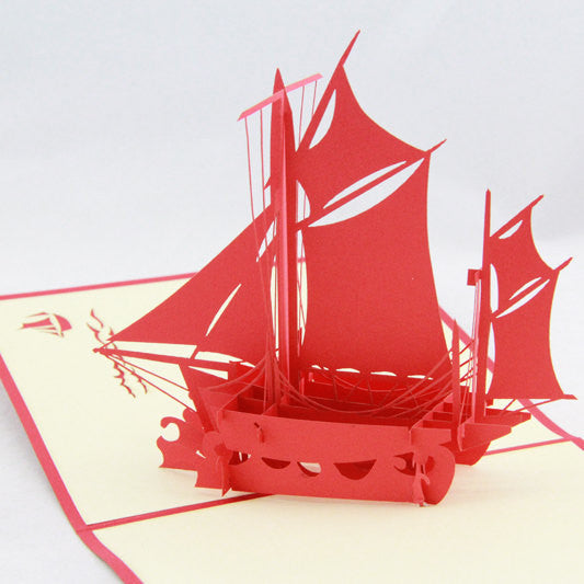 Sail boat in POP UP card