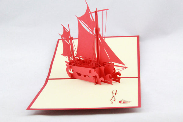 Sail boat in POP UP card