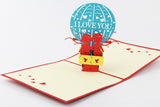 Love Hot Air Balloon 3d pop up card I love you