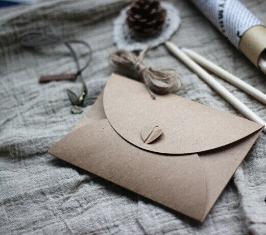 Set 25 Handmade wedding envelopes.Six colors. Heart bottom.Heavyweight paper