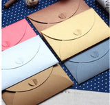 Set 25 Handmade wedding envelopes.Six colors. Heart bottom.Heavyweight paper