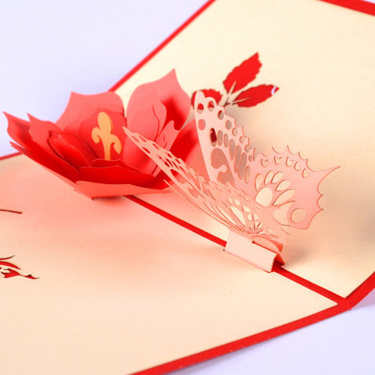 Butterfly and flower  in Pop up card