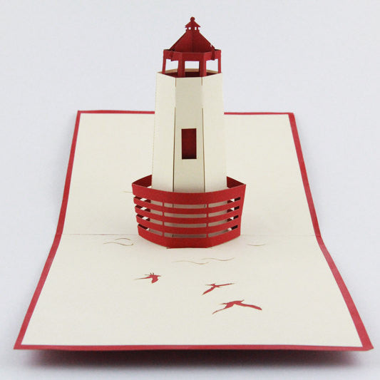 3D Lighthouse pop up card greeting card for friend wedding invitation card birthday invitation card