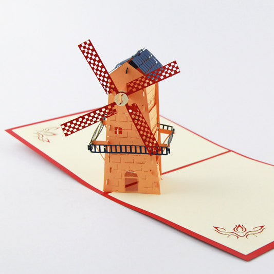 Windmill pop up card 3d origami greeting