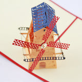 Windmill pop up card 3d origami greeting