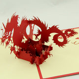 Dragon pop up card 3d cards laser cut greeting card