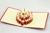 Flower birthday Cake  in Pop up card birthday card 3d greeting card