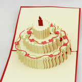 Flower birthday Cake  in Pop up card birthday card 3d greeting card