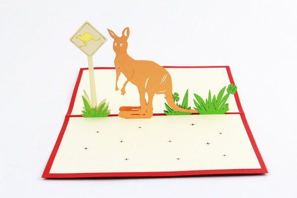Kangaroo Australia pop up card/birthday card/ thank you card/ greeting card/Sourvior