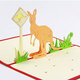 Kangaroo Australia pop up card/birthday card/ thank you card/ greeting card/Sourvior