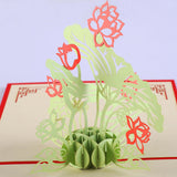 Lotus pop up card/3D card/ handmade flower greeting cards
