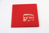 London Bus pop up card/ 3d card/ England laser cut card