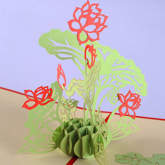 Lotus pop up card/3D card/ handmade flower greeting cards