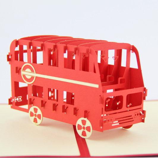 London Bus pop up card/ 3d card/ England laser cut card