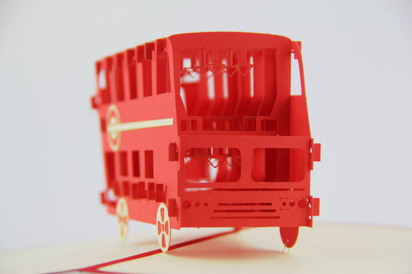 London Bus pop up card/ 3d card/ England laser cut card