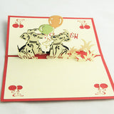 Spotty dog birthday card pop up card/ 3d card/ kid birthday card