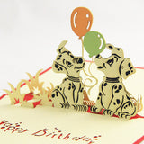 Spotty dog birthday card pop up card/ 3d card/ kid birthday card