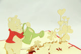 Bear  in Pop up card greeting card  3d gift card watering flower cartoon