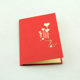 Bear  in Pop up card greeting card  3d gift card watering flower cartoon