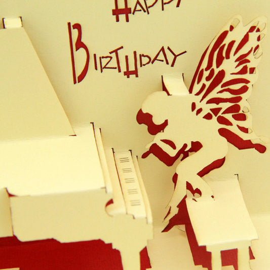 Playing piano birthday card  POP UP card 3d card piano card