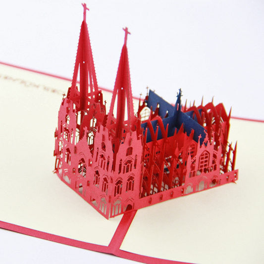 AI-  Kolner Dom -Cologne Cathedral pop up card 3D card laser cut