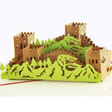 Great Wall of China card  pop up card -greeting card 3d laser cut  souvenir card