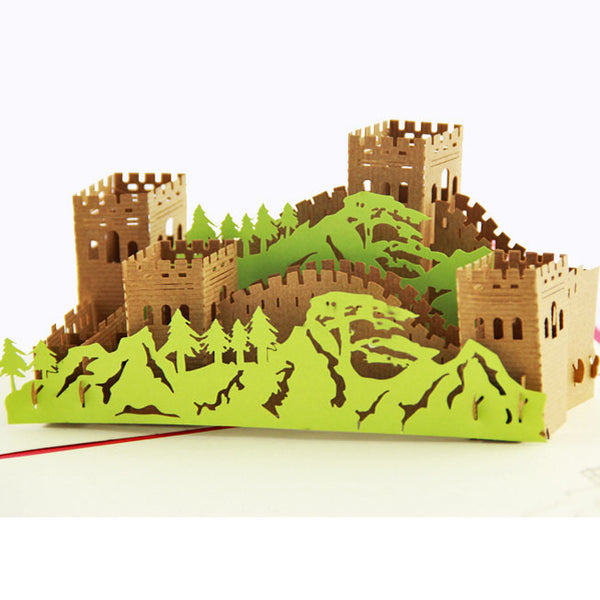 Great Wall of China card  pop up card -greeting card 3d laser cut  souvenir card