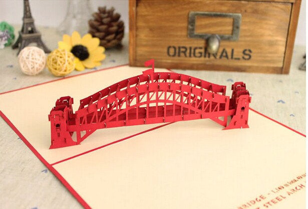 Sydney harbour bridge pop up card -greeting card 3d laser cut Australian gift