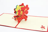 Balloon birthday card  pop up card -greeting card 3d laser cut general card