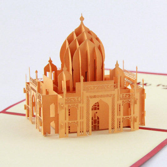 Indian Taj Mahal  pop up card -greeting card 3d laser cut souvenir card